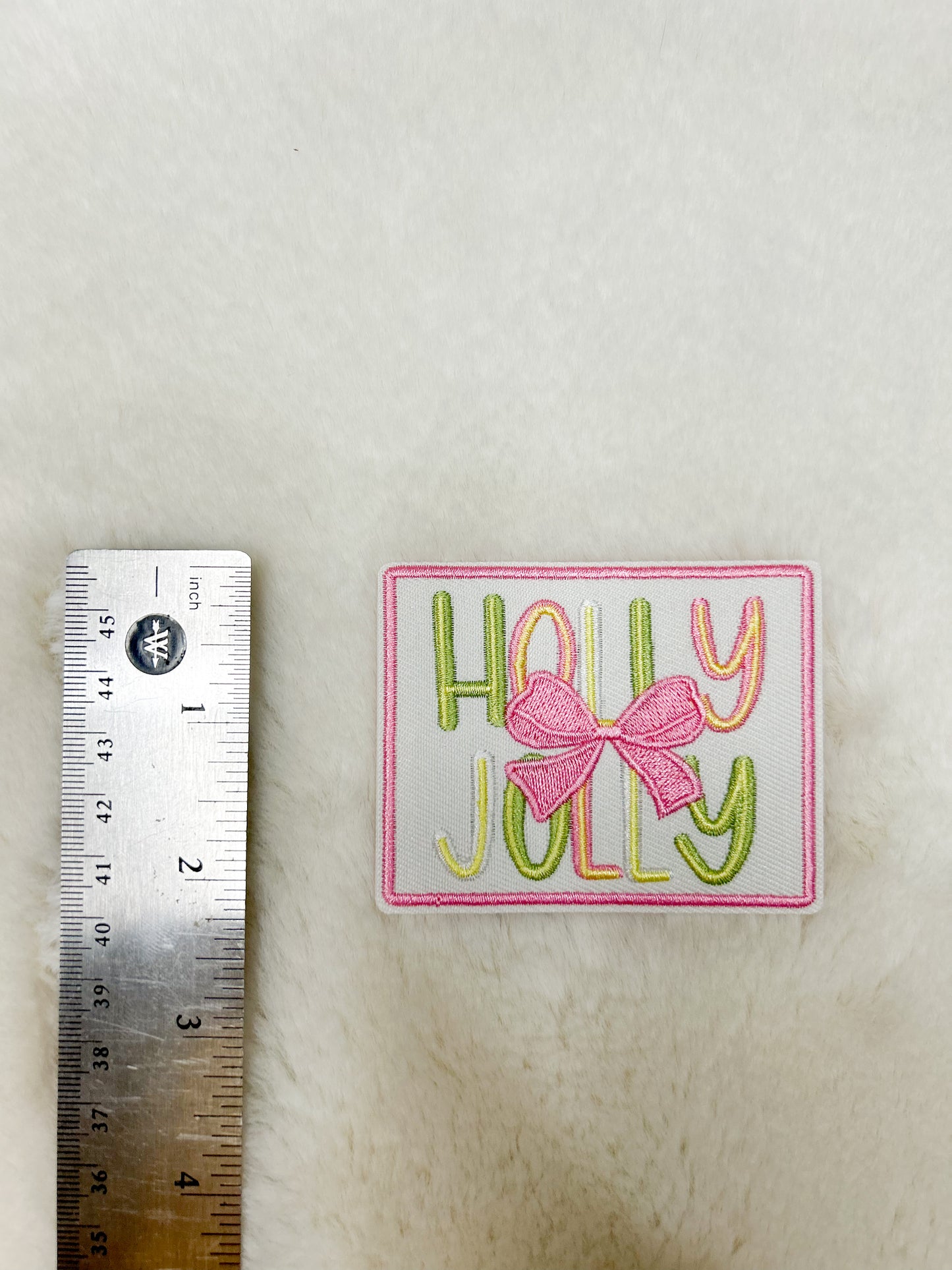 Patch-Mini Holly Jolly with Pink bow
