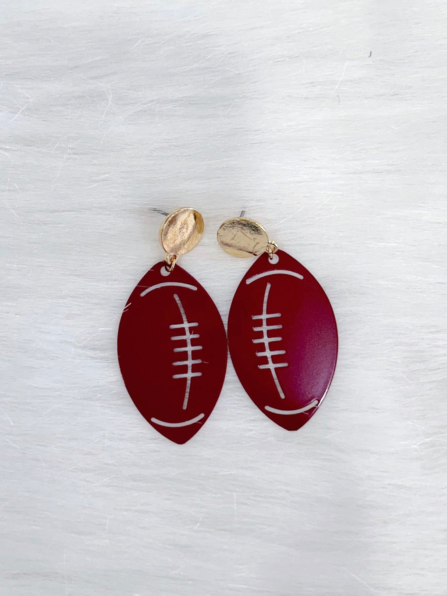Duo Color Football Earrings