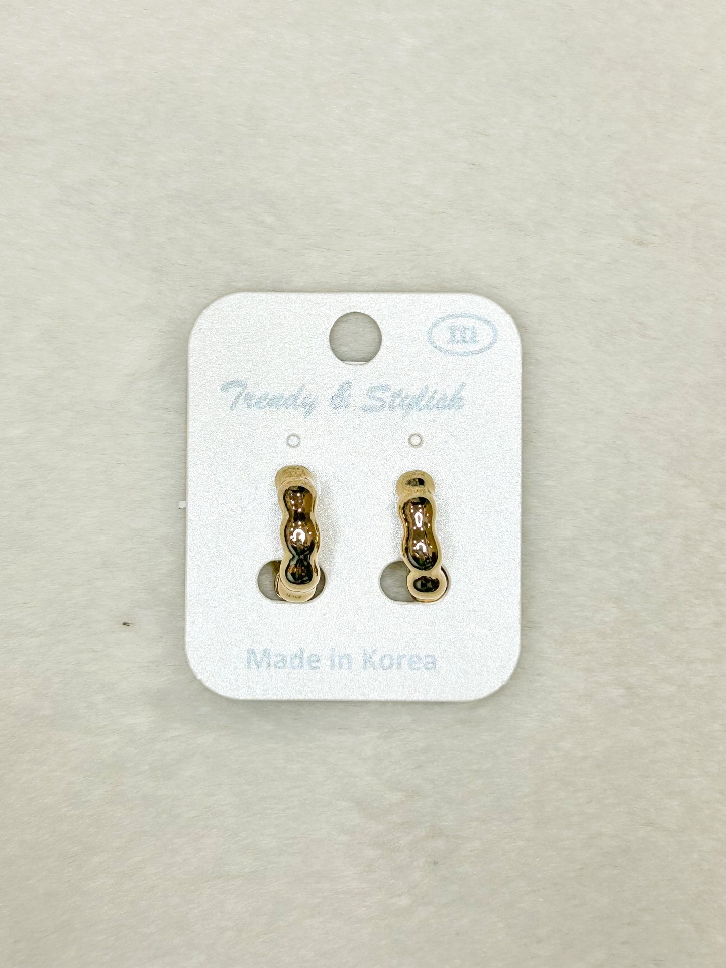 Trendy and Stylish Gold Groove Huggie Hoops