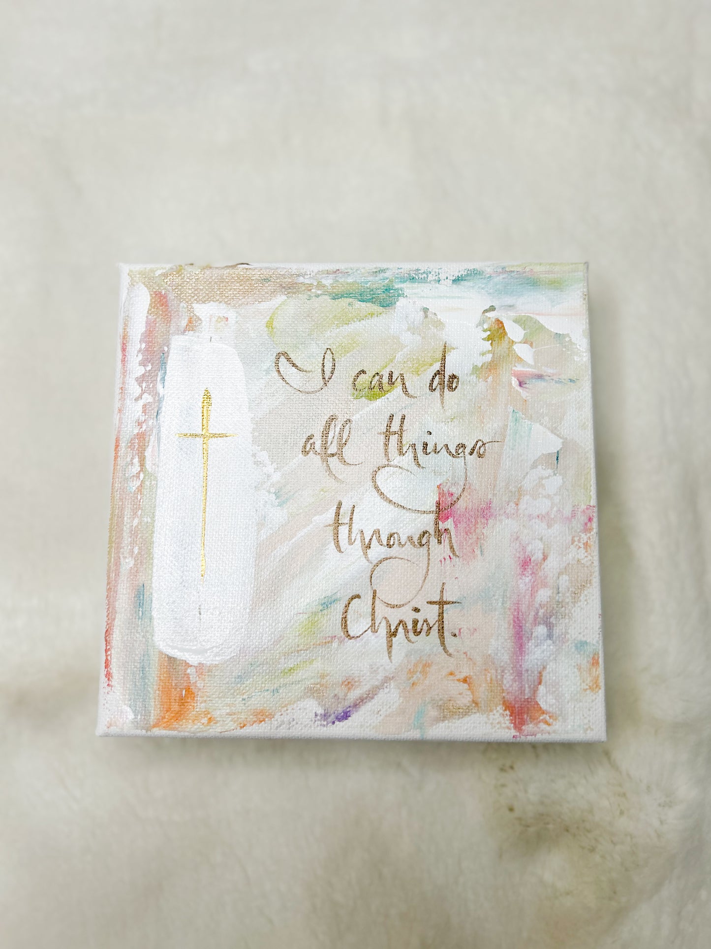 Gospel News 6X6 I can do all things through Christ Canvas Art