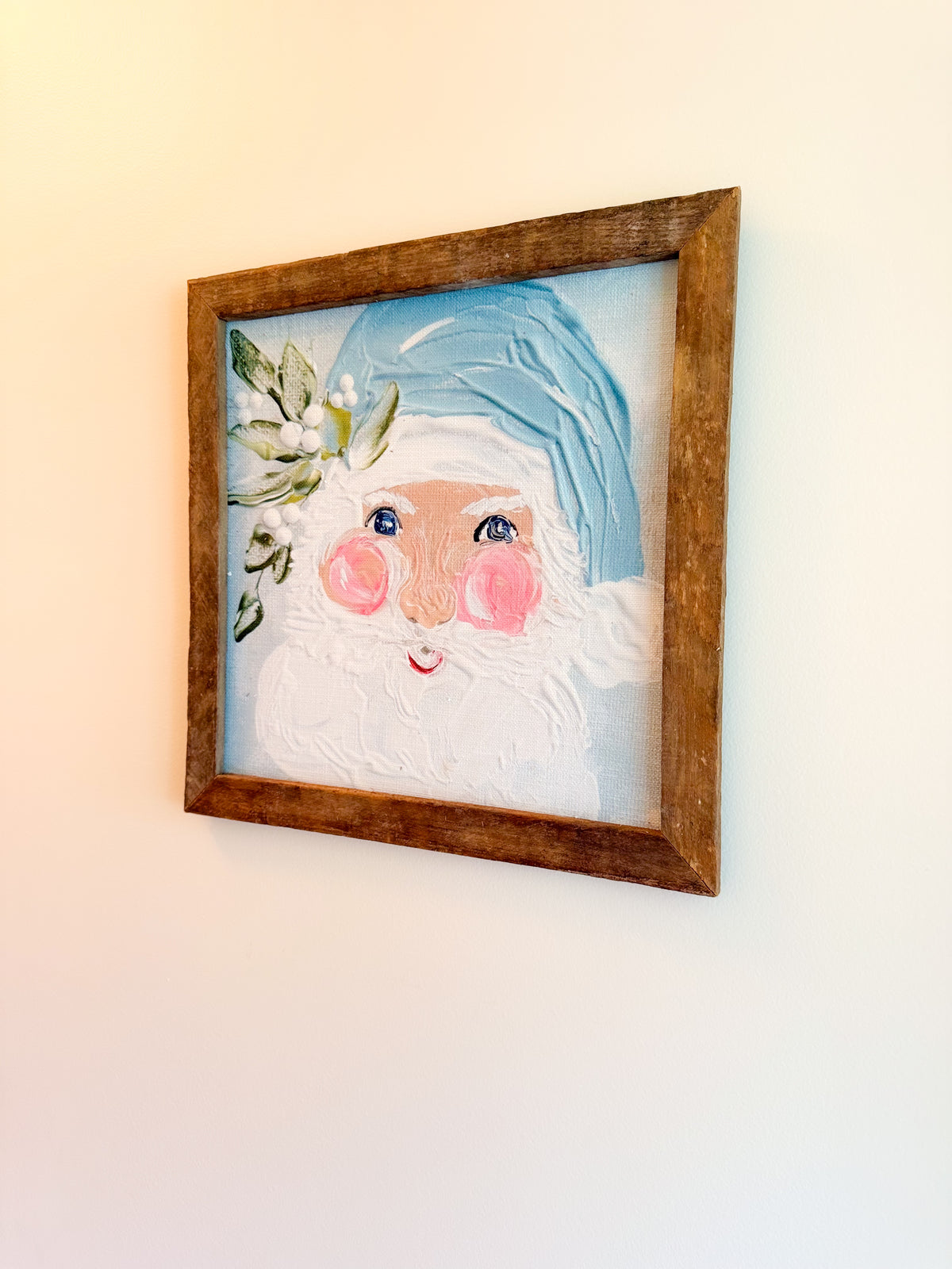 Mr Claus Rosey Cheeks Santa Framed Art 18x18