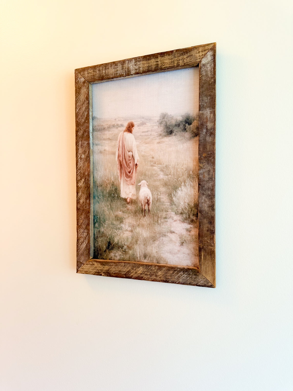 Living Hope Vintage Jesus and Lamb 12x18 Art