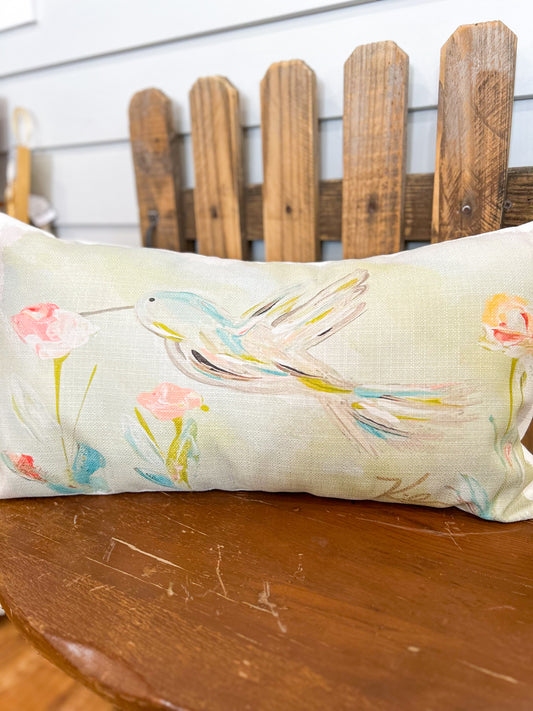 Ga Single Hummingbird Lumbar Pillow