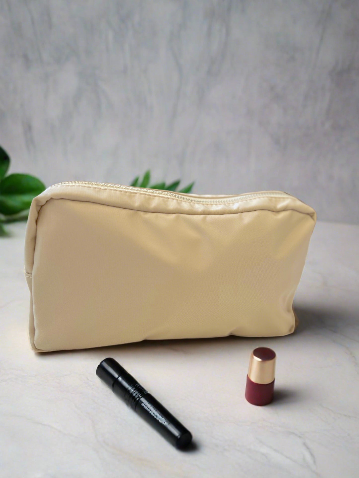Colored Cosmetic Bag Gold Zipper