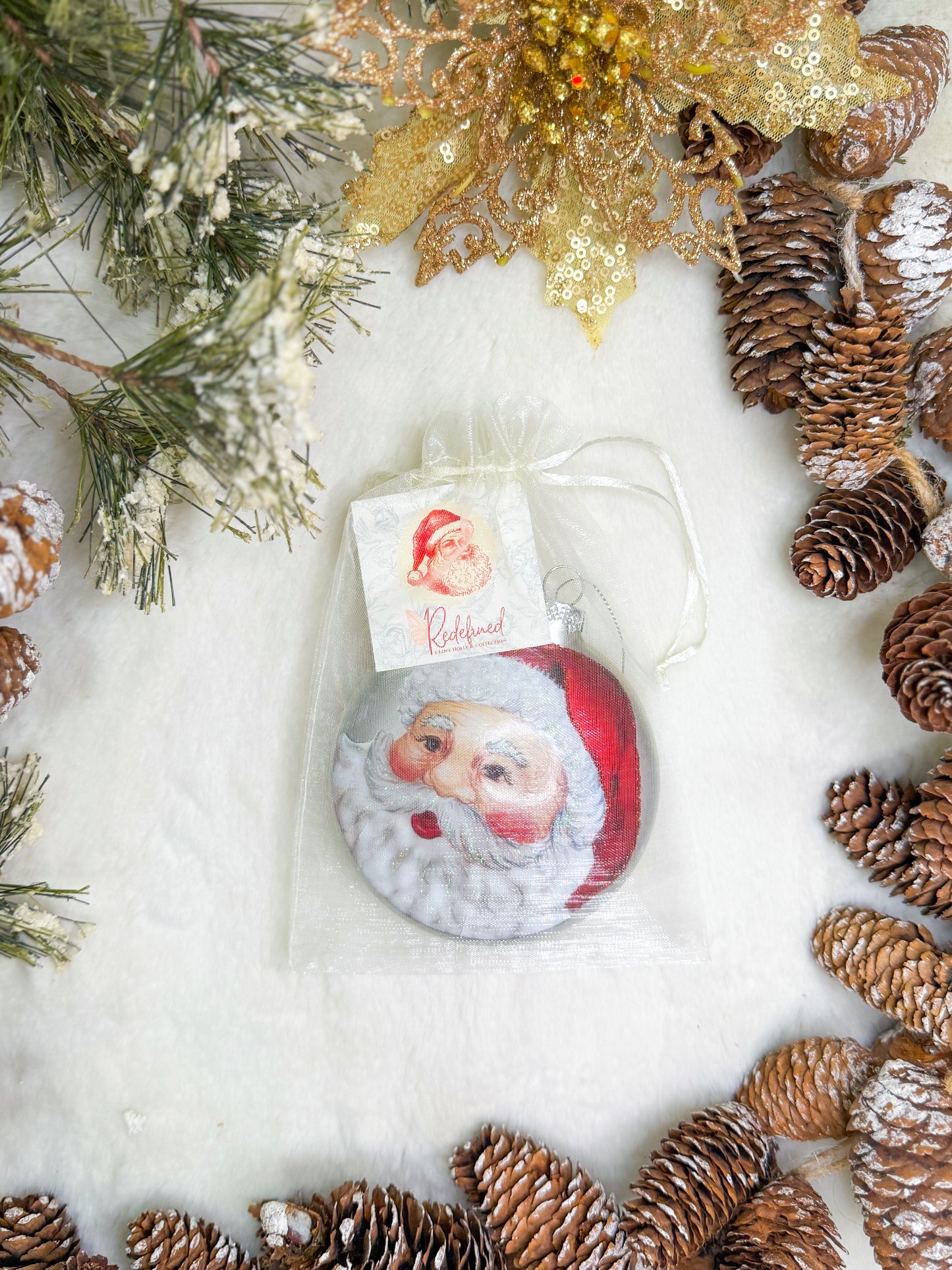 Saint Nick’s Cheer Vintage Glass Ornament
