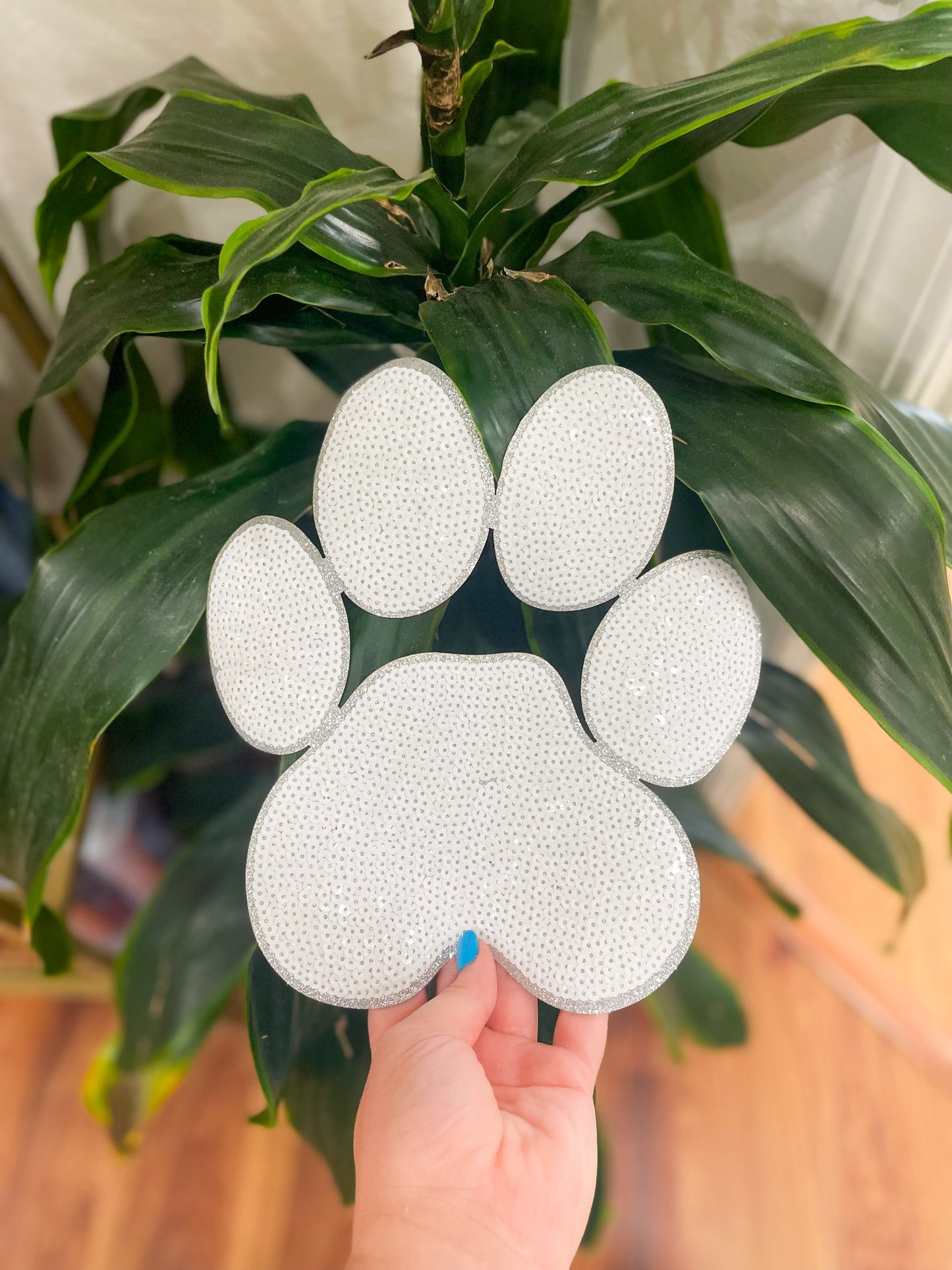 Patch- White Large Paw Print