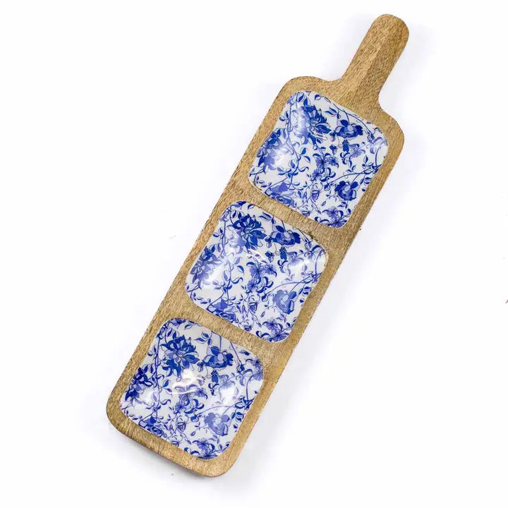 Bella Tri-Server-Natural/Blue/White