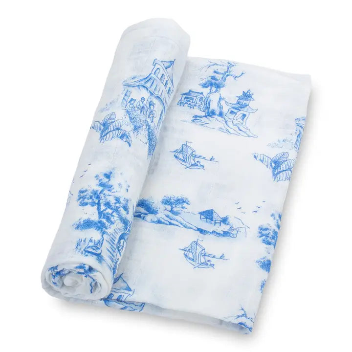 Lolly Banks Chinoiserie Swaddle Blanket