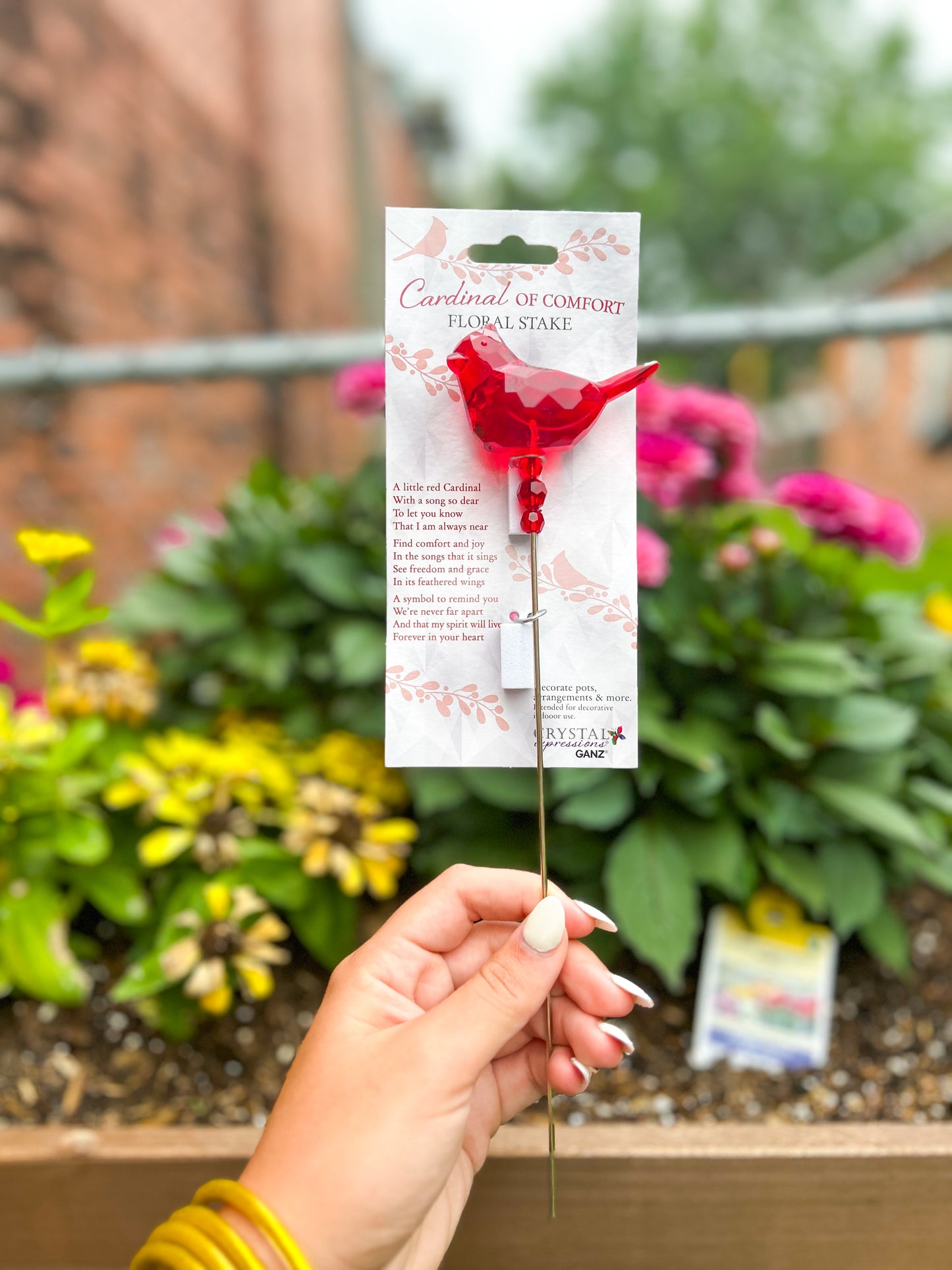 Cardinal of Comfort Floral Stake