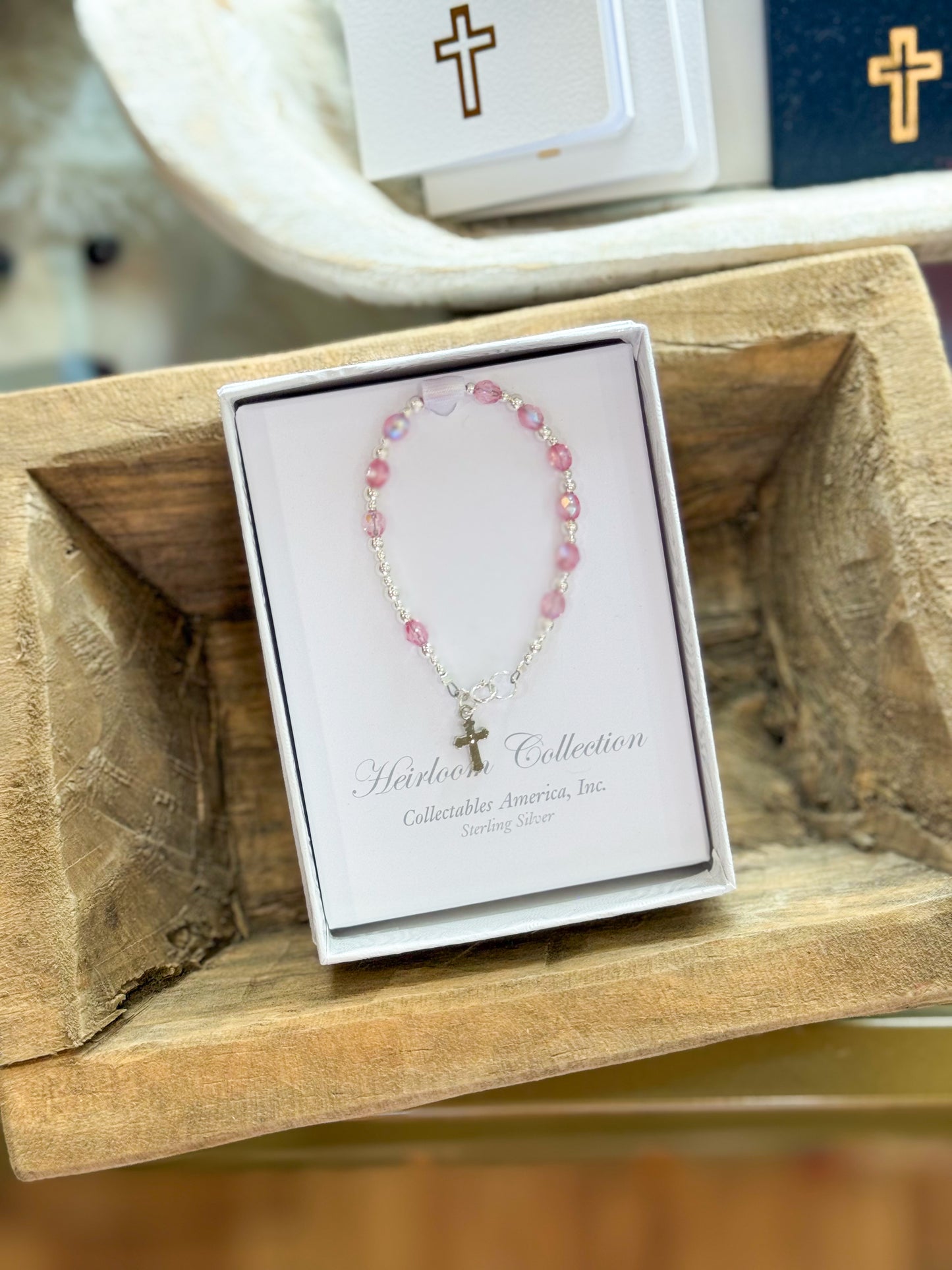 Cherished Pink Rosary Baby Bracelet