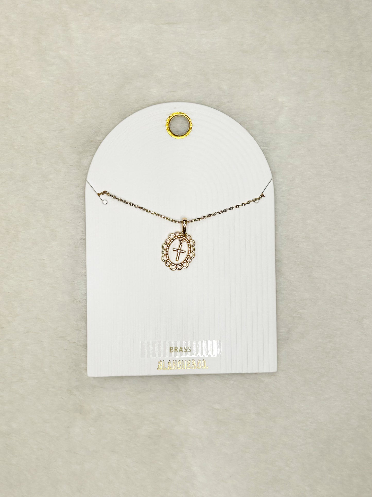 Simple Gold Cross Design Necklace