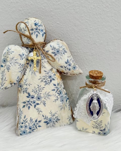 Wooden Floral Angels