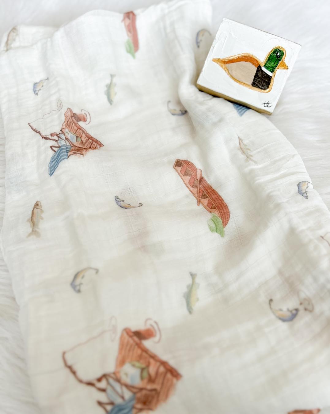 Lolly Banks Gone Fishing Baby Swaddle