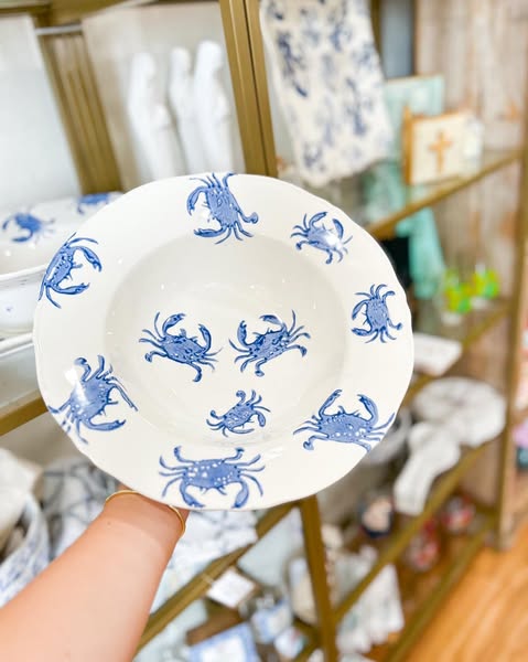 Watercolor Crab Serving Bowl