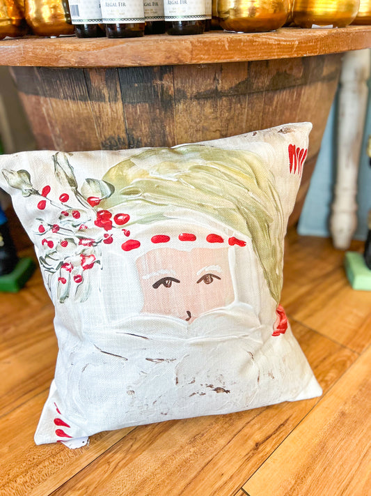 GA Green Santa Square Pillow