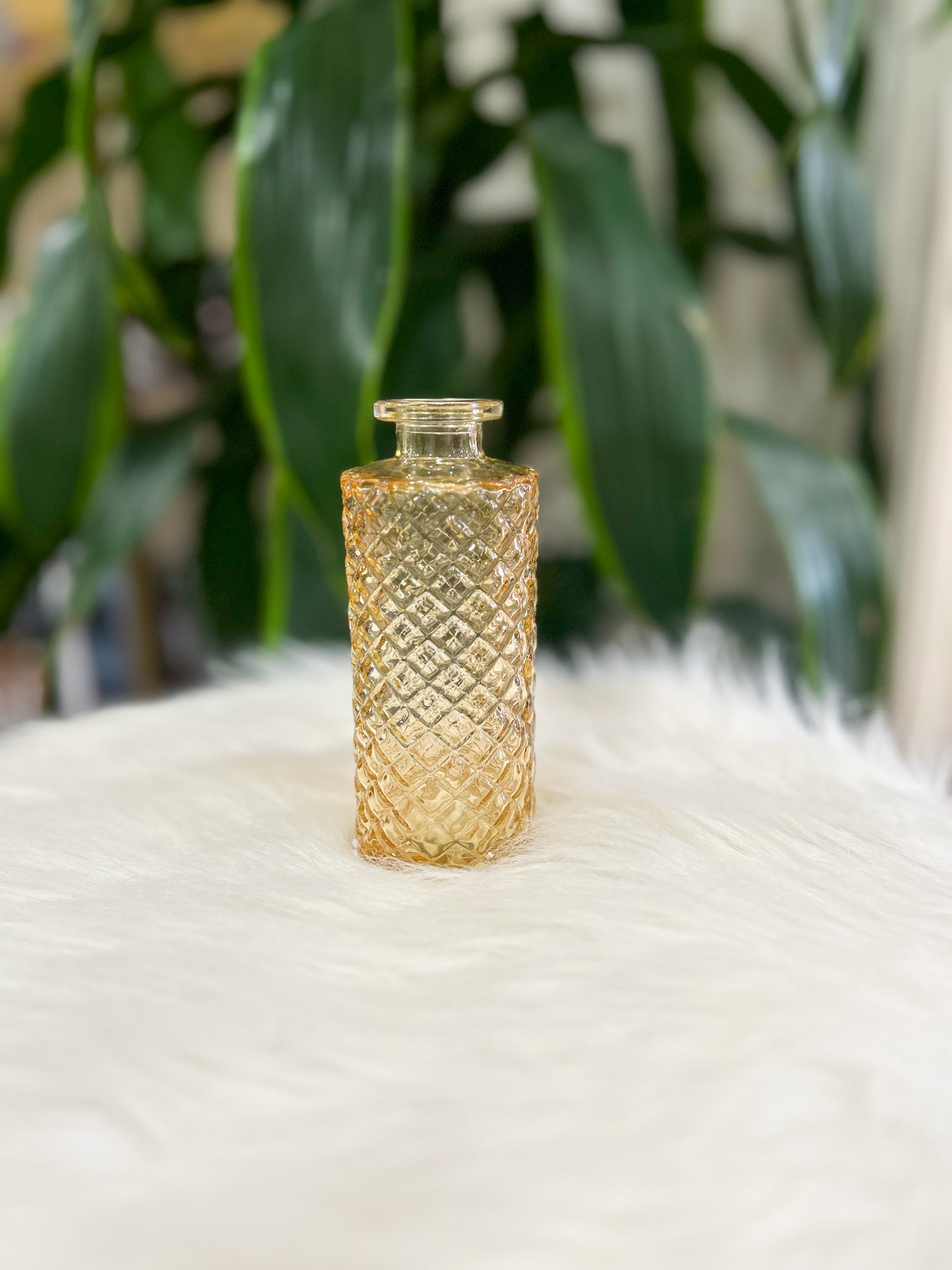 Vintage Amber Bud Vase