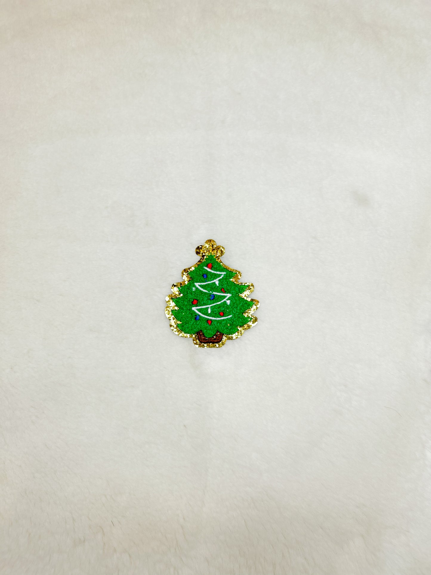 Patch-Small Christmas Tree with Gold Outline