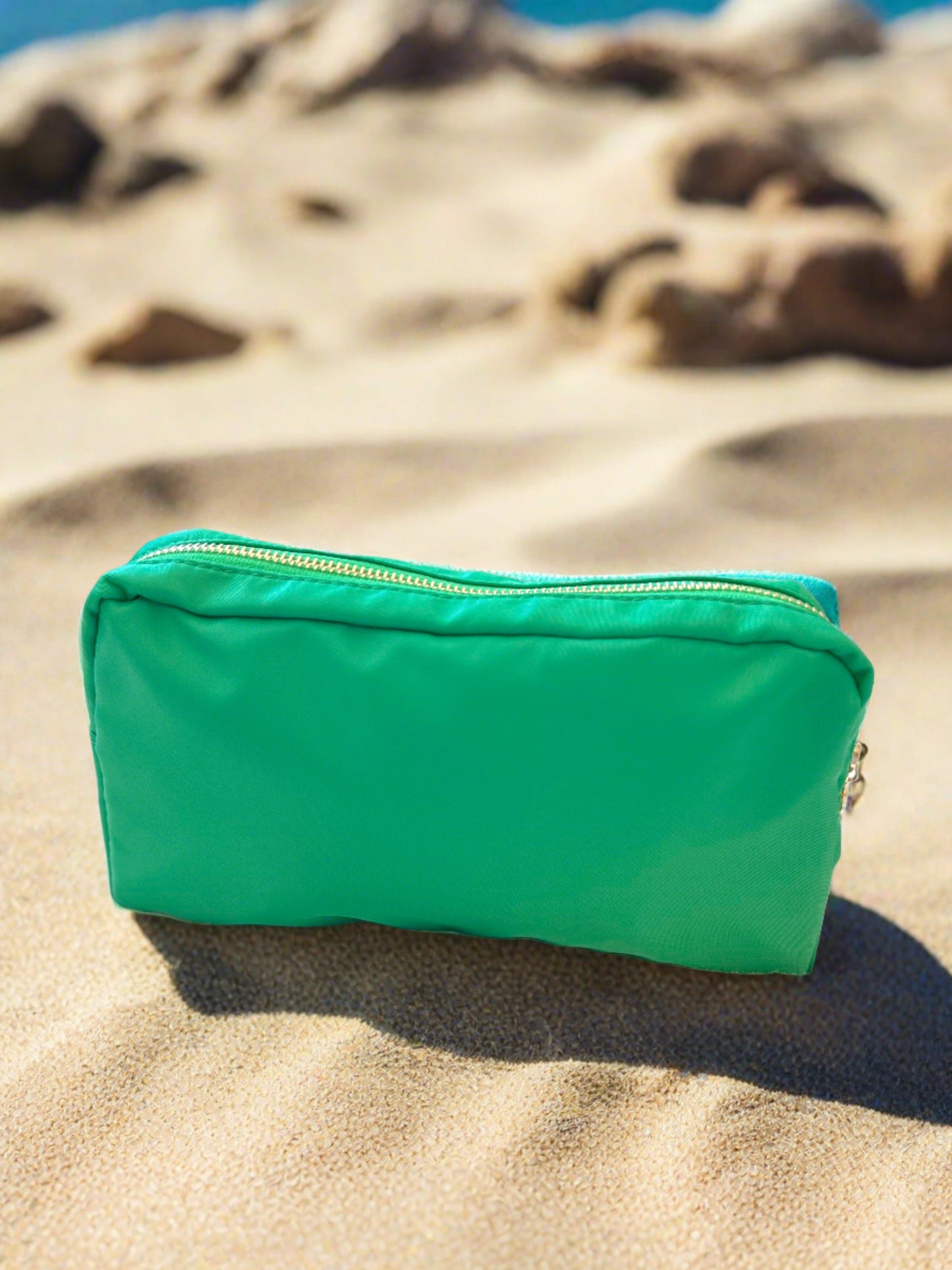 Colored Cosmetic Bag Gold Zipper