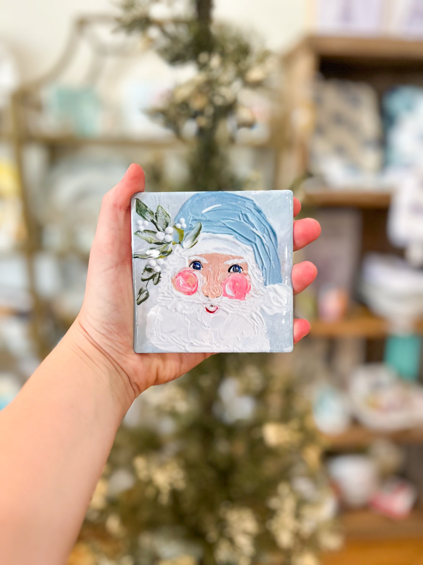 4x4 Mr. Claus Rosy Cheek Santa Coaster