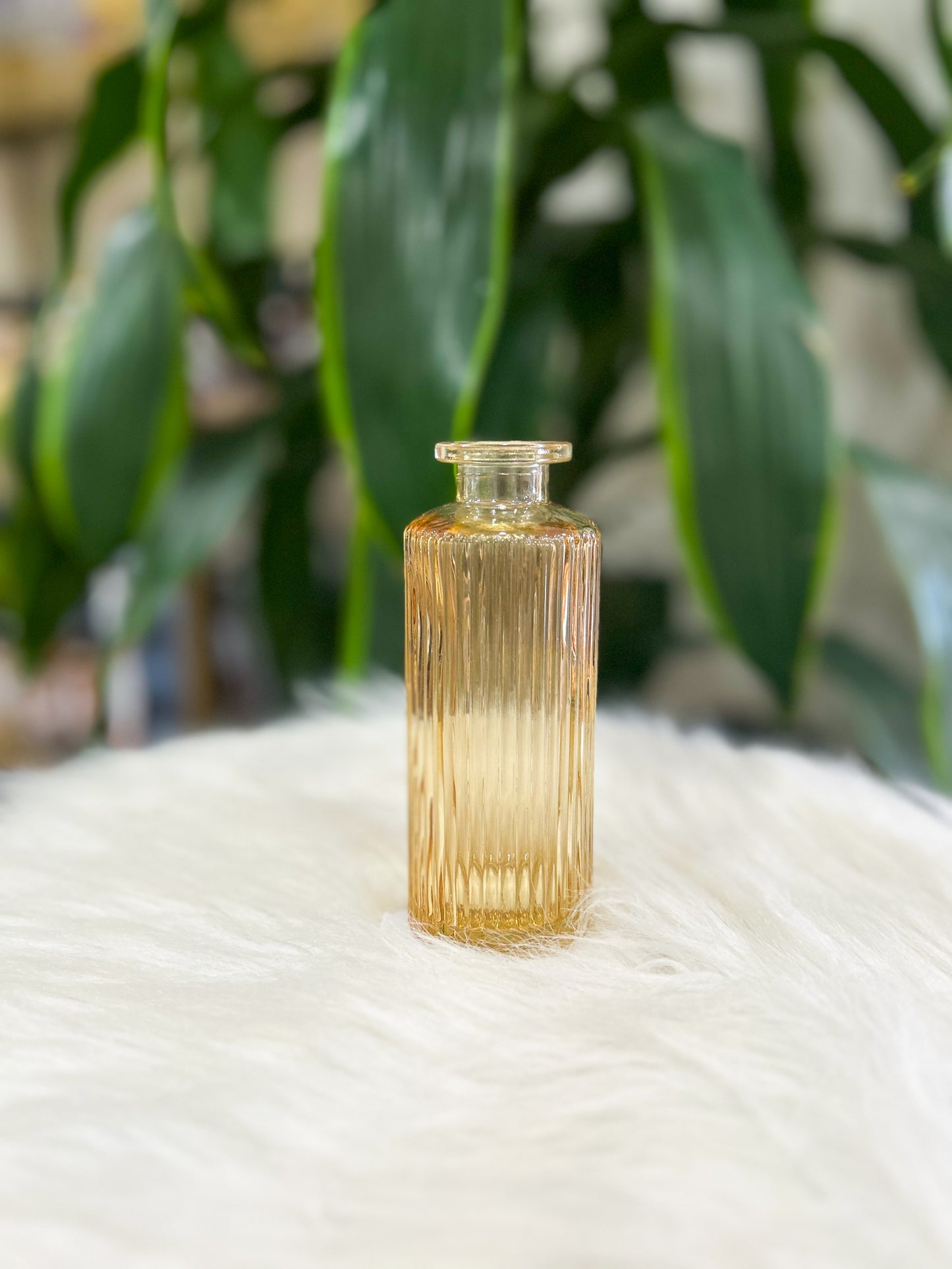 Vintage Amber Bud Vase