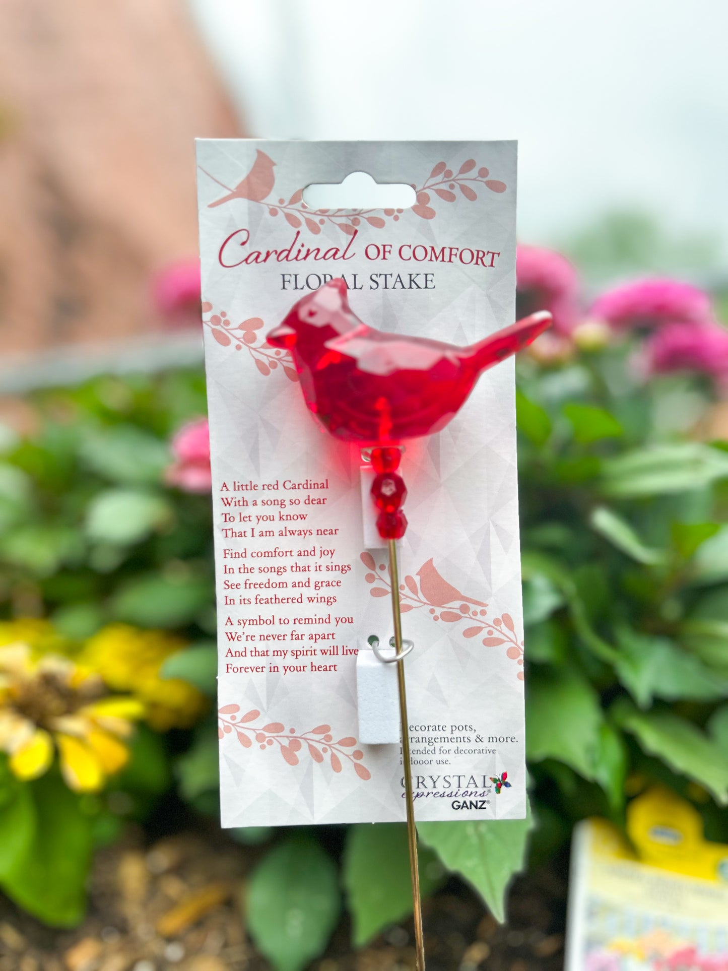 Cardinal of Comfort Floral Stake