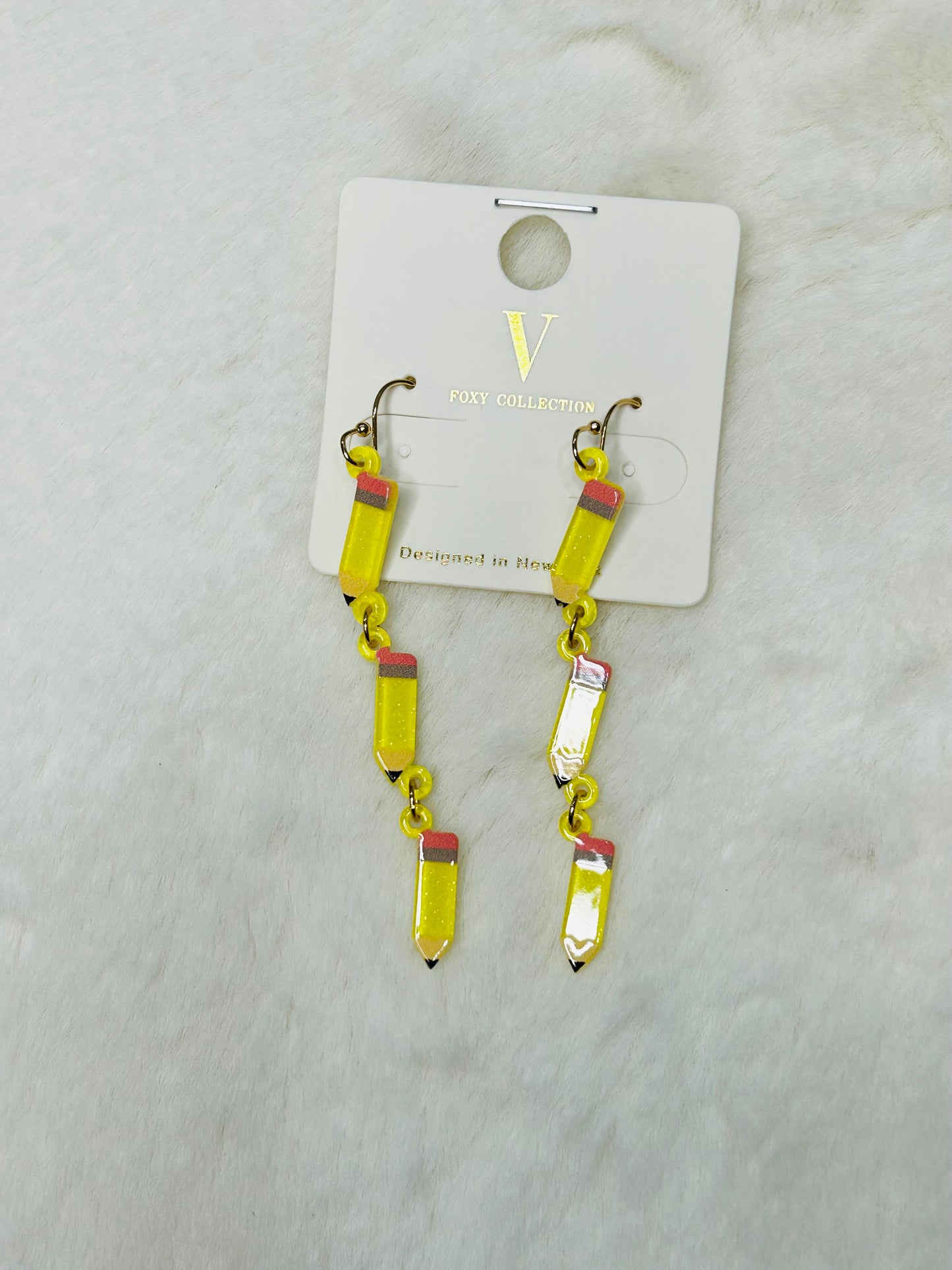 Fun Year Ahead Multi Pencil Dangle Earrings