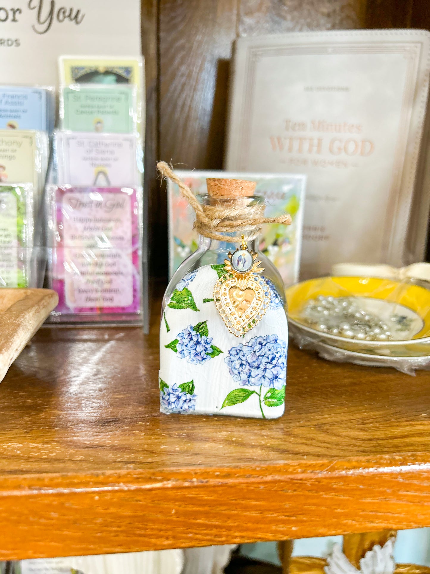 Blue Hydrangea Holy Water Container