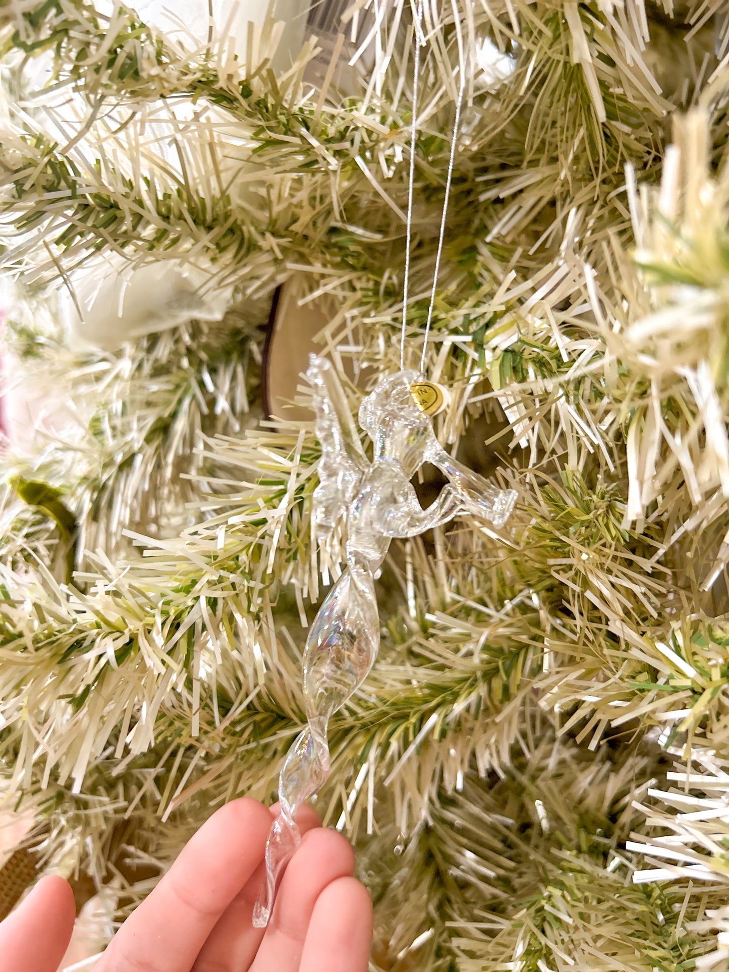 Glass Winter Angel Ornament