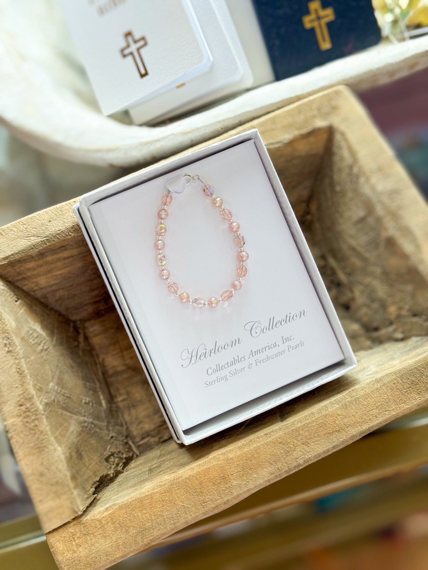 Little Rose Pink Crystal Baby Bracelet