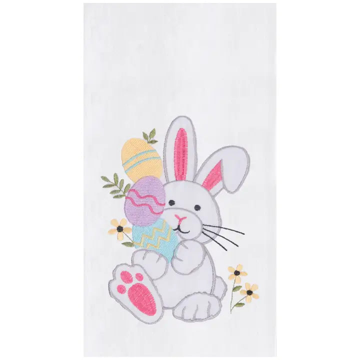 Easter Bunny Egg Hunt Kitchen Towel