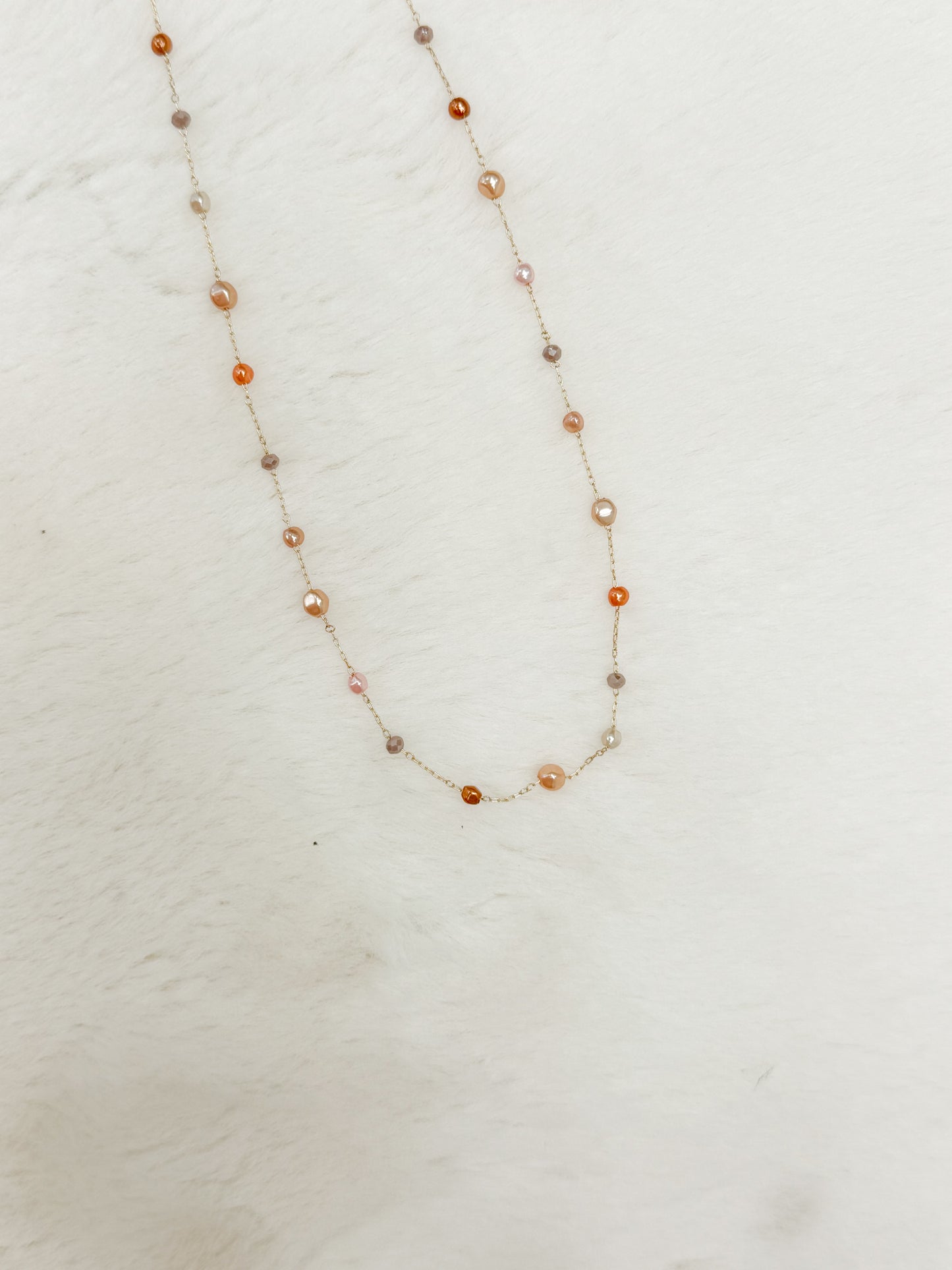 Coral Spring Fun Beaded Chain Necklace