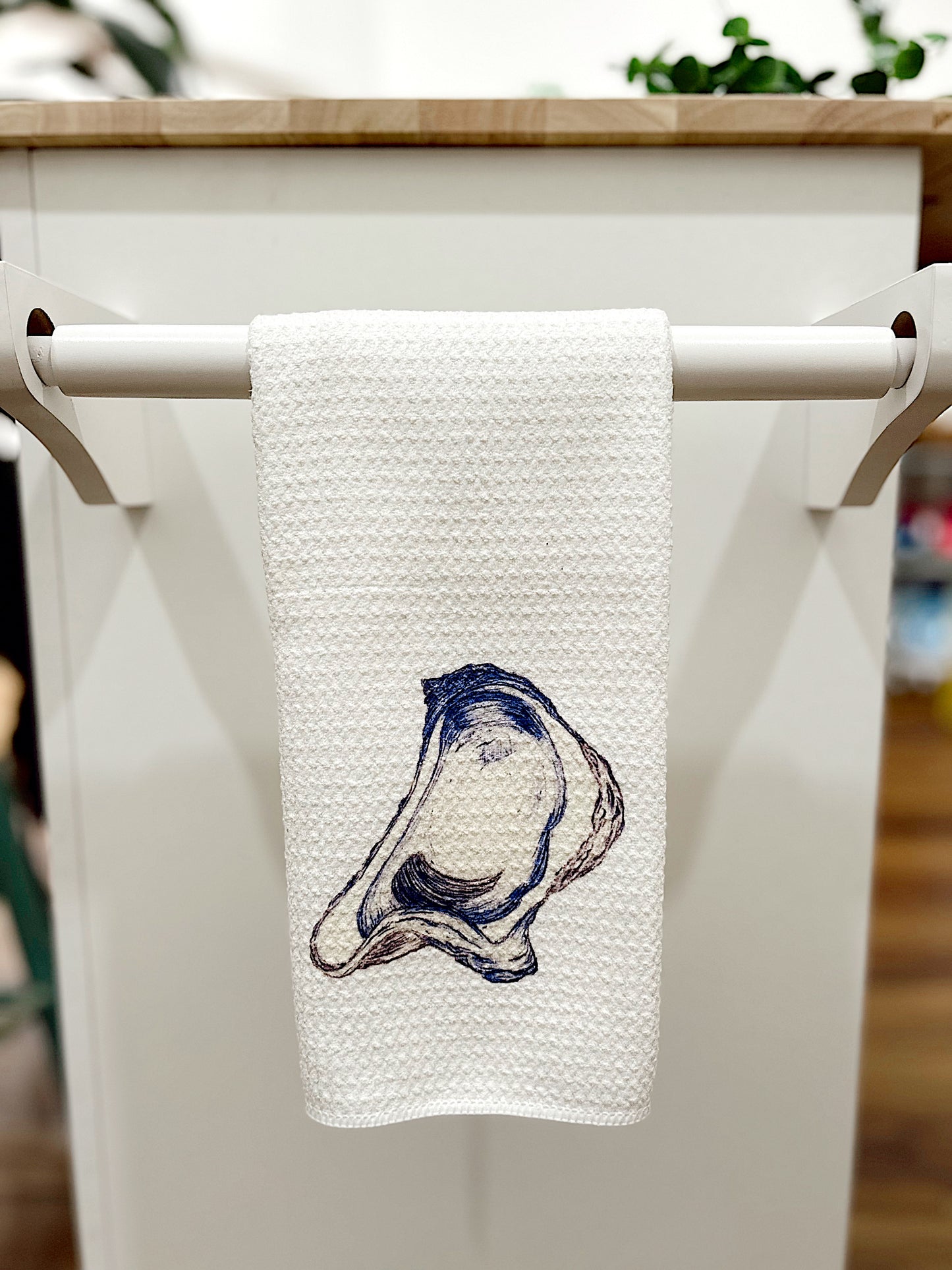 Blue Half Oyster Shell Towel