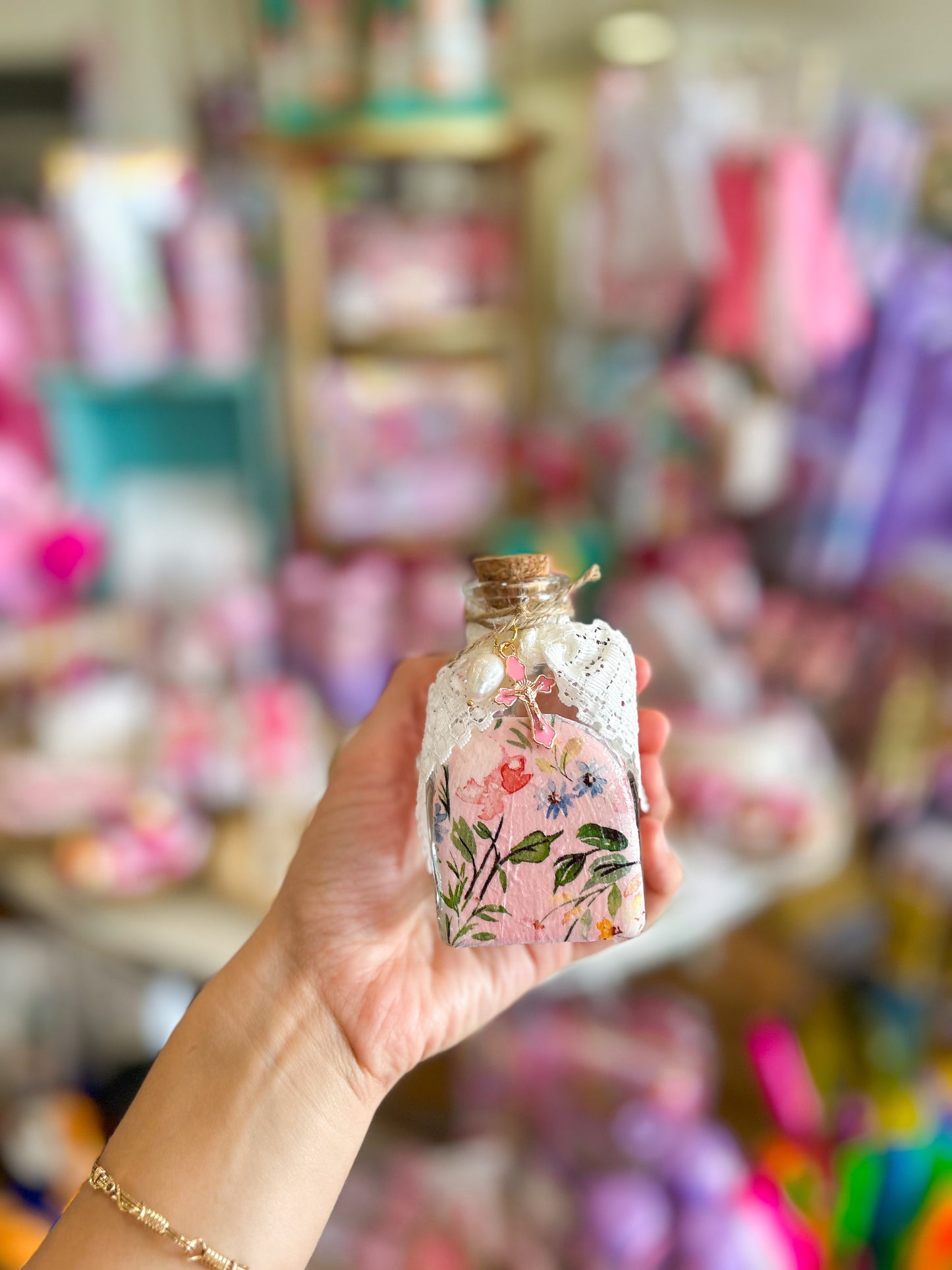 Pink Spring Bloom Holy Water Bottle