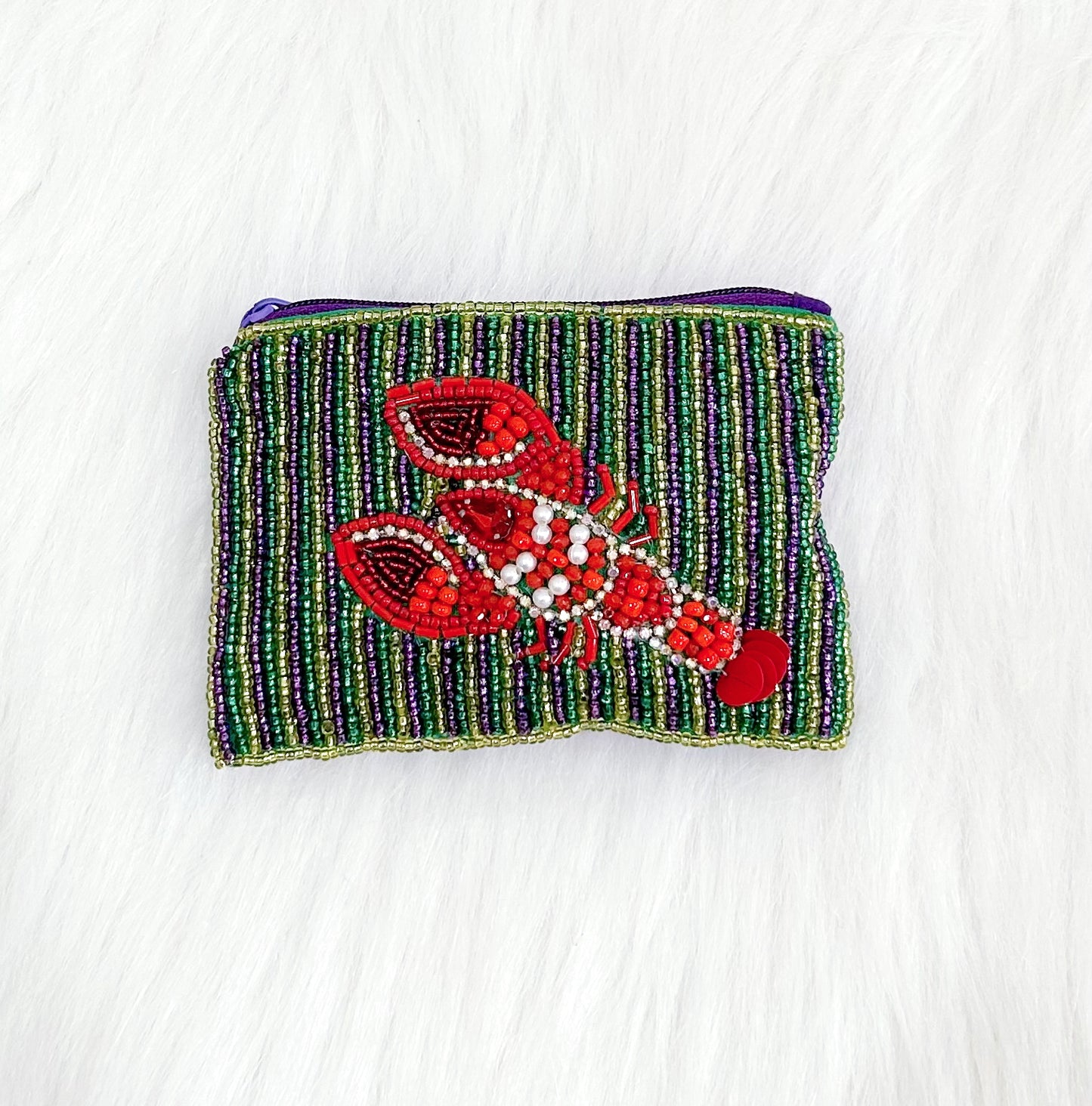Mini Beaded Mardi Gras Bag