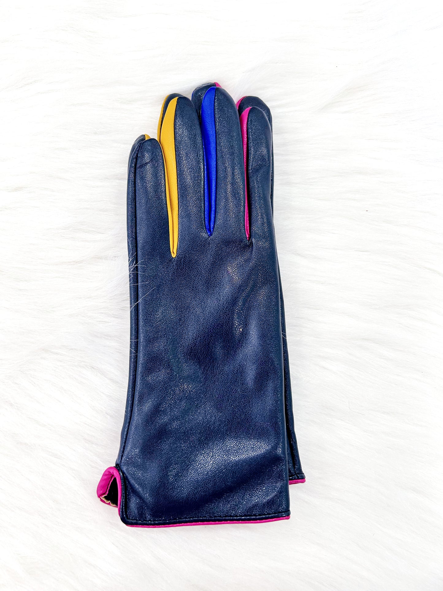 Leather Gloves with Colored Edges