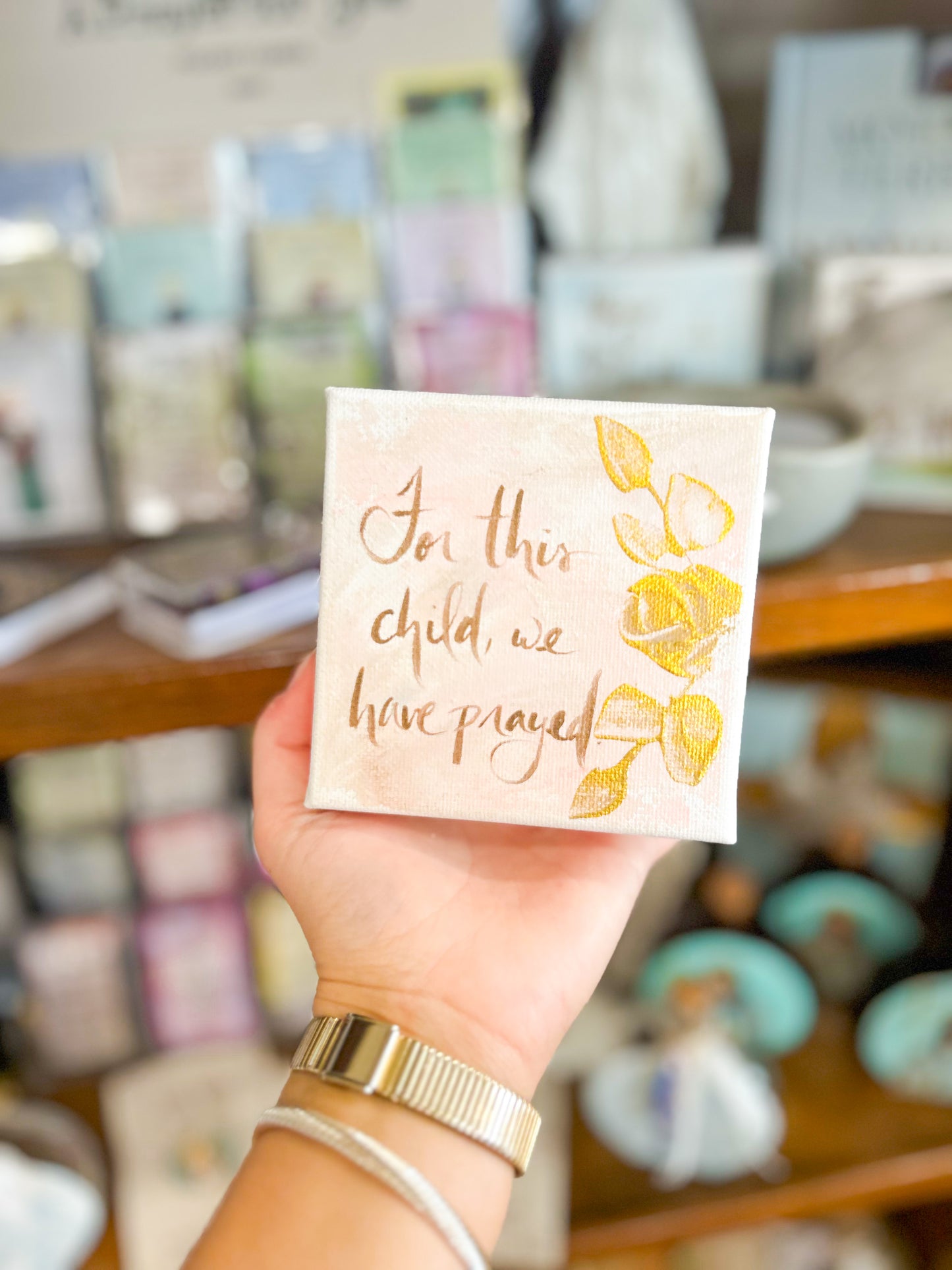 4x4 For This Child, We Have Prayed Canvas