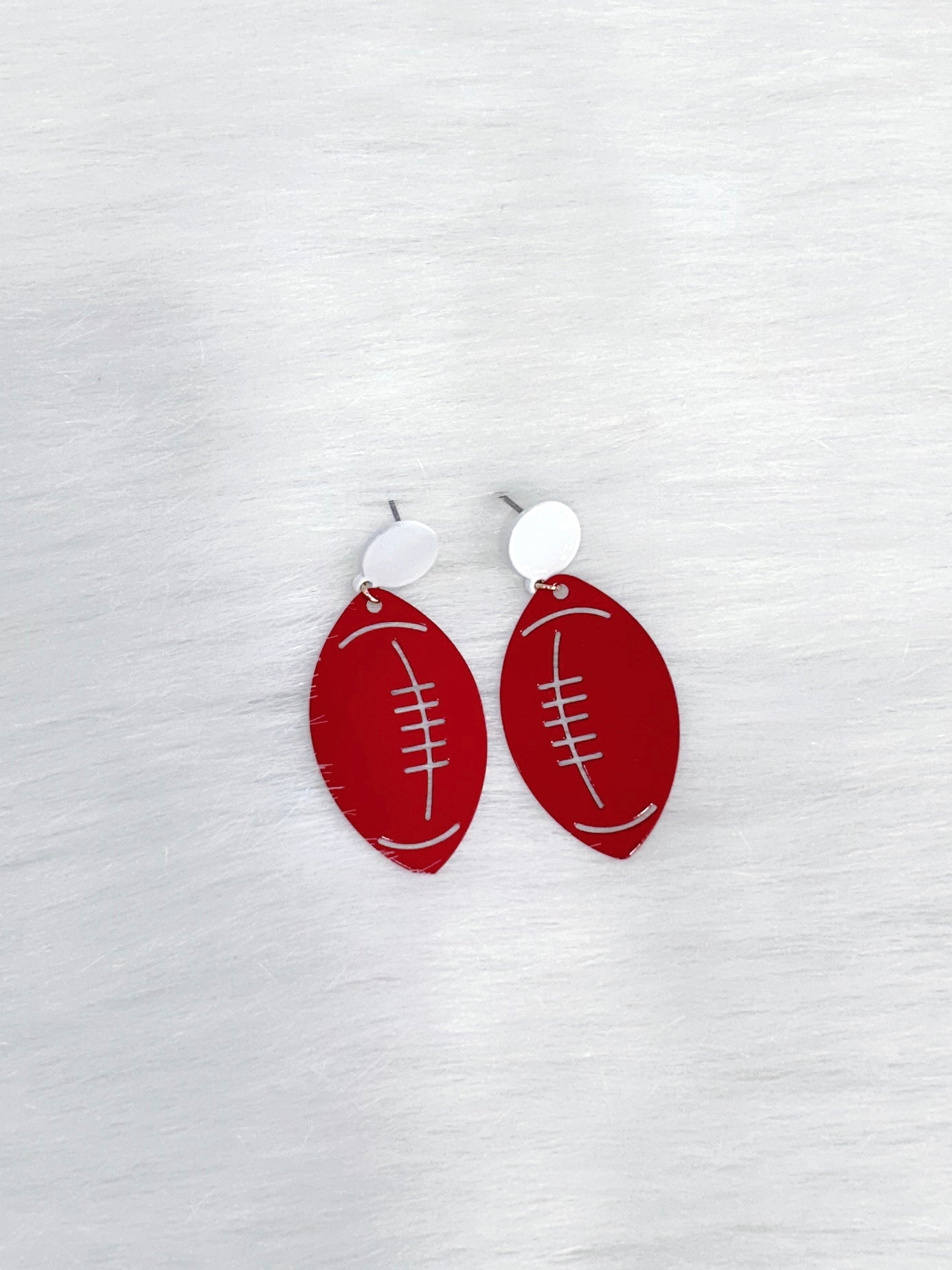 Duo Color Football Earrings