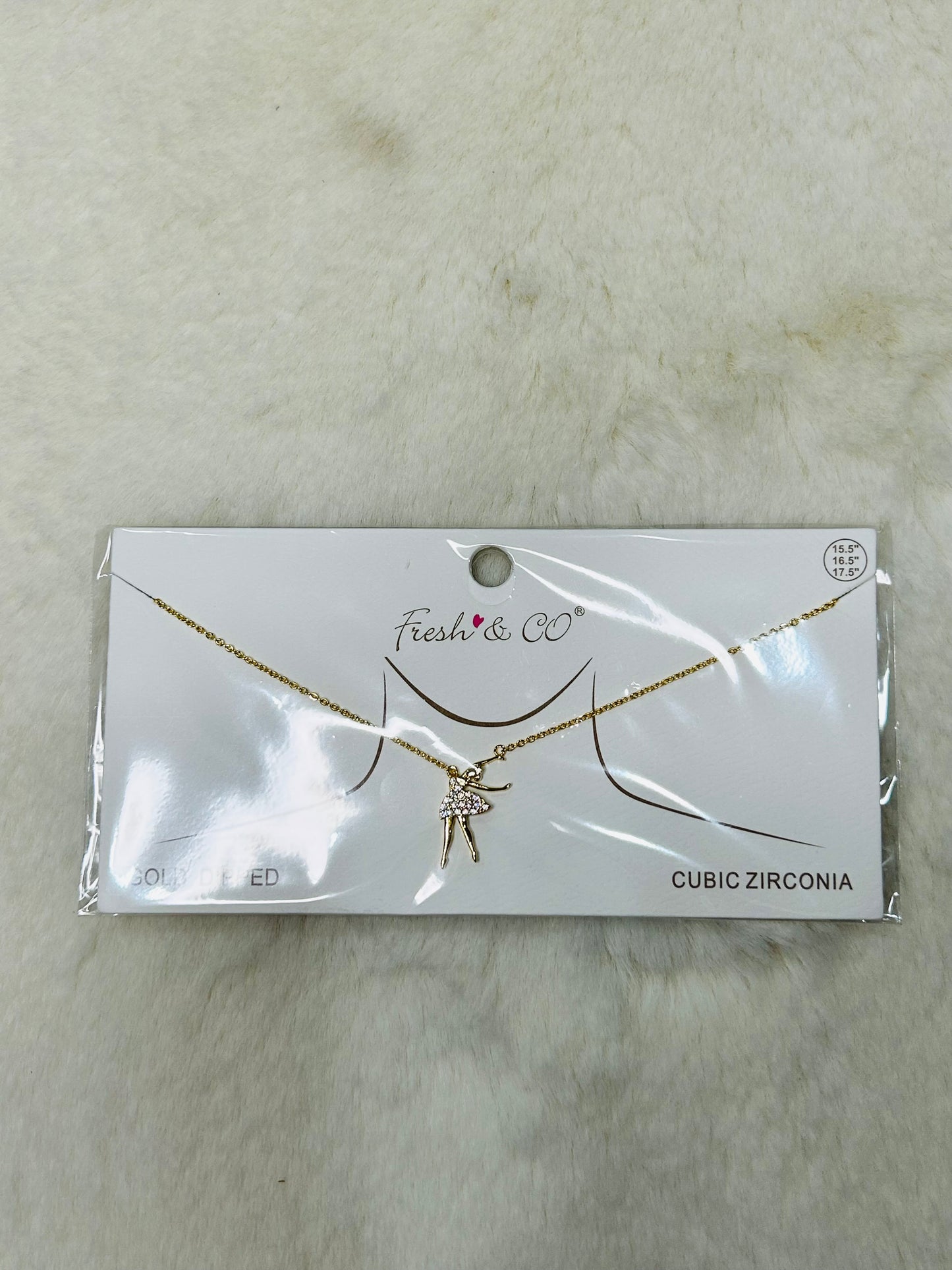Rhinestone Gold Ballerina Necklace