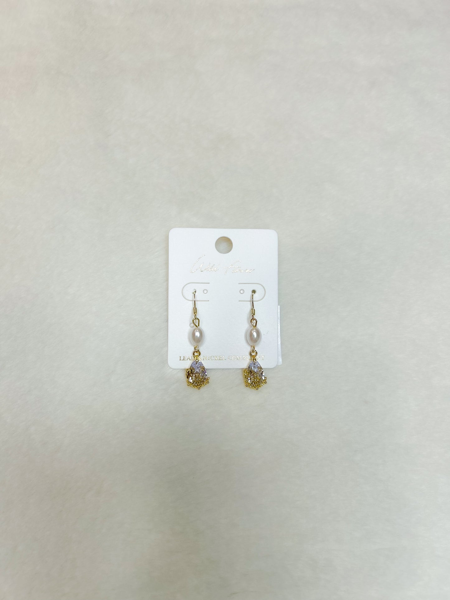 Lila Pearl with Rhinestone Drop Earrings