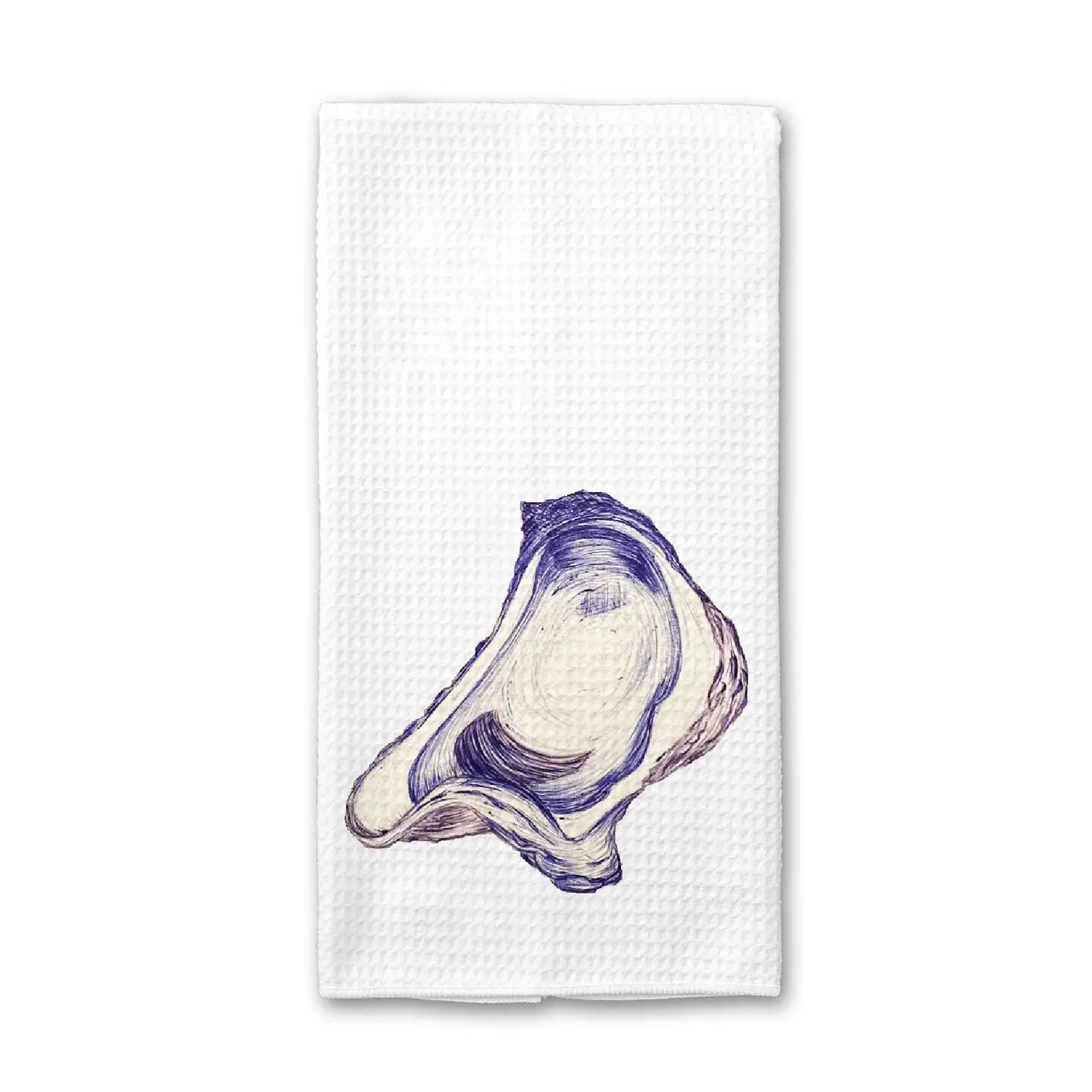 Blue Half Oyster Shell Towel