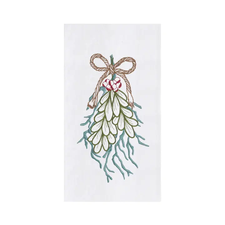 Coral with Holly Coastal Kitchen Towel