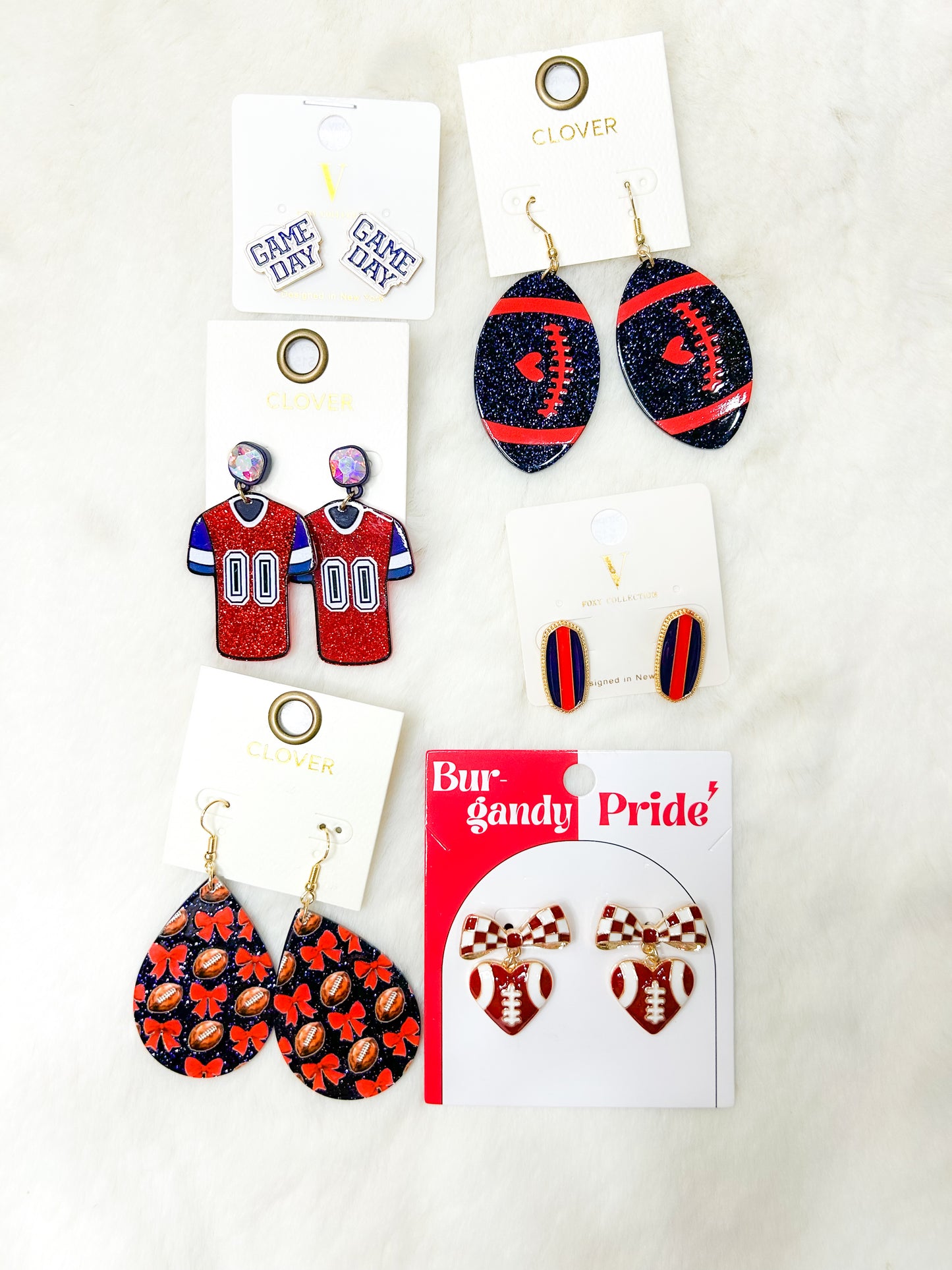 Navy Game Day Stud Earrings