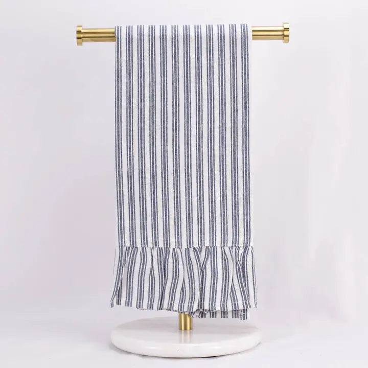 Ticking Stripe Ruffle Hand Towel