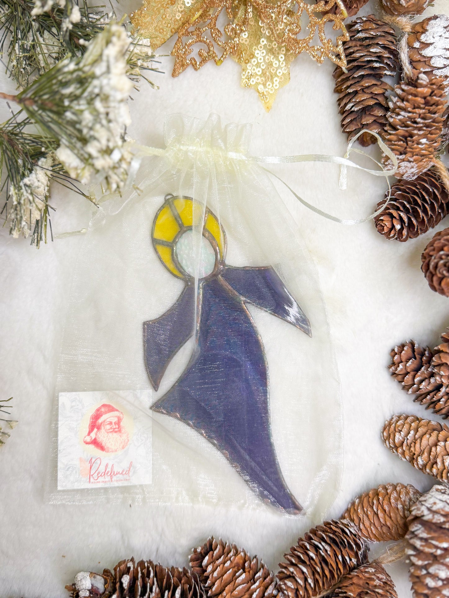 Stained Glass Angel Ornament