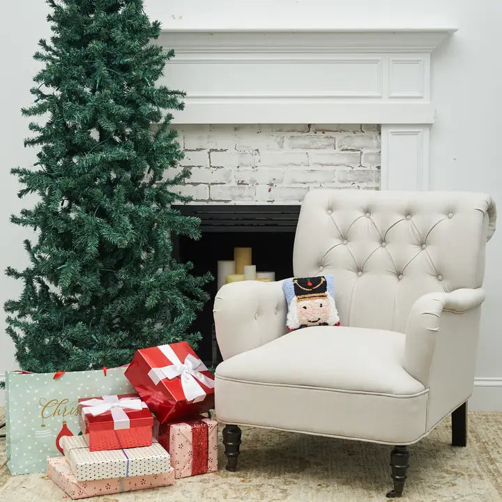 Blue Christmas Nutcracker Throw Pillow
