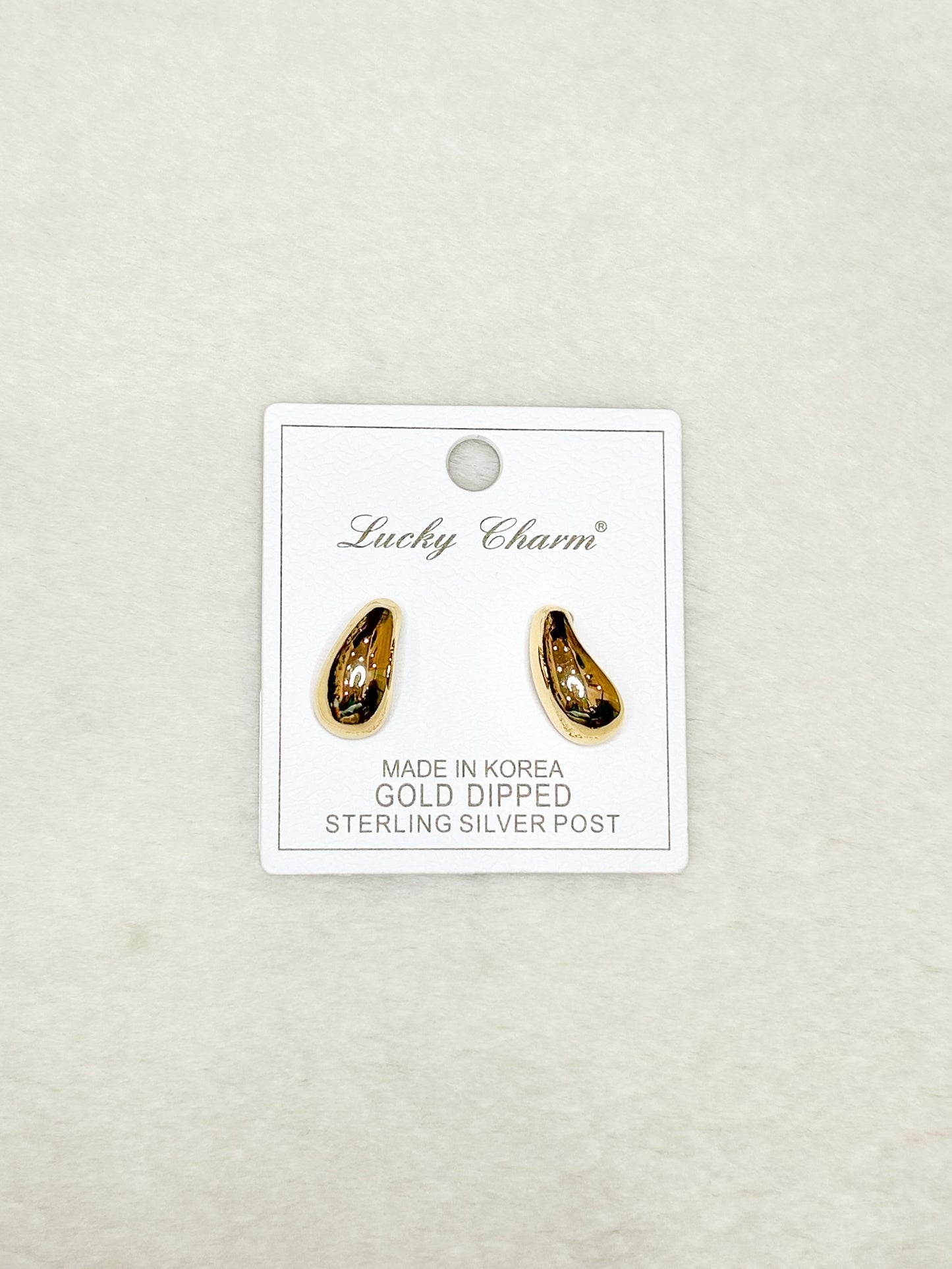 Lucky Charm Gold Droop Stud Earrings