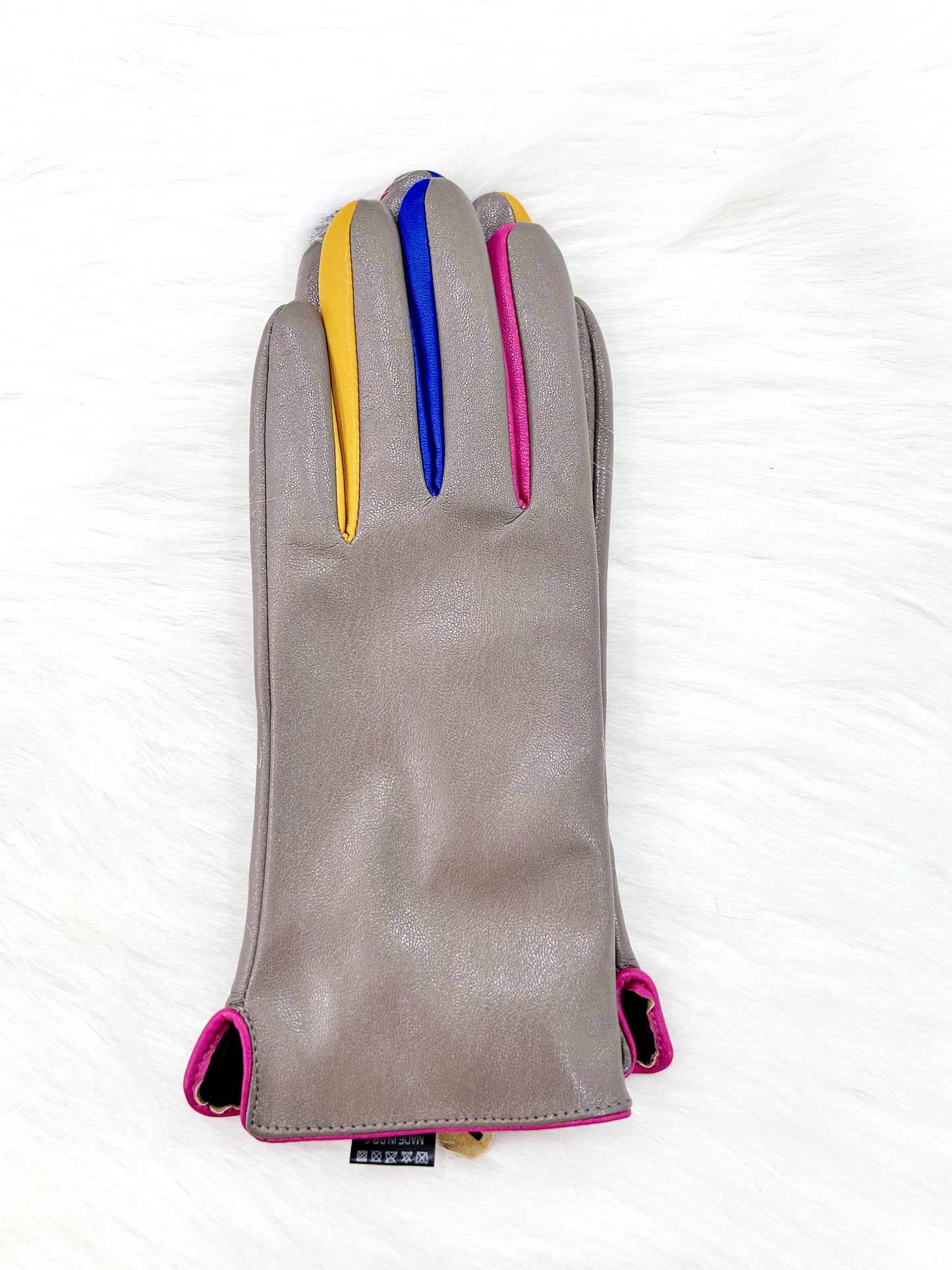 Leather Gloves with Colored Edges
