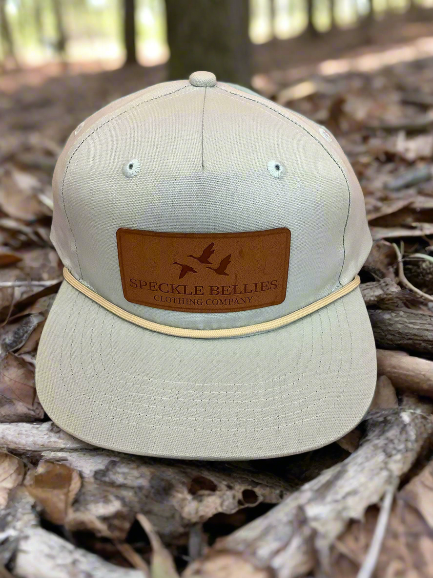 3 Geese Leather Patch Rope Hat