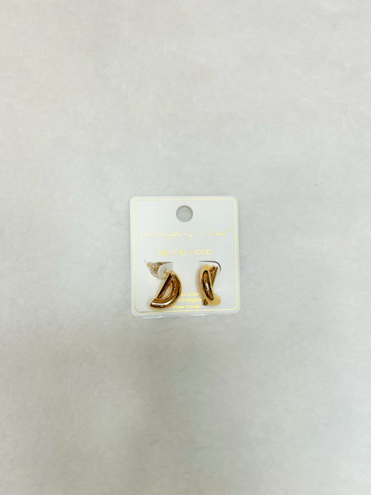 Eliza Gold Bar Hoop Earrings