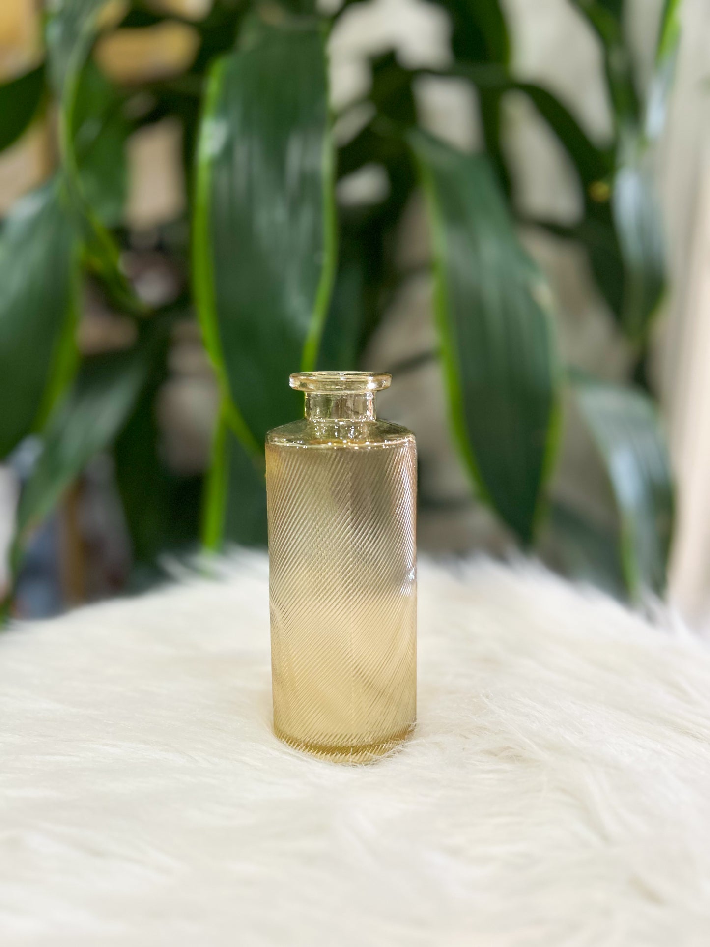 Vintage Amber Bud Vase